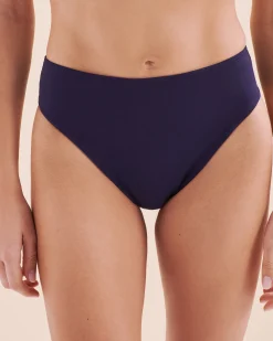 EAU DE SEA Blue Coastal High Waist Brazilian Bikini Bottom*Women Bikini Bottoms