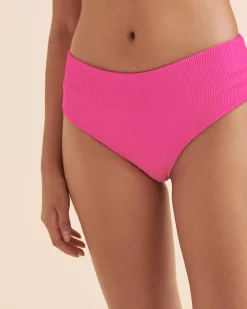 Ribbed Cheeky High Waist Bikini Bottom*Women Bikini Bottoms