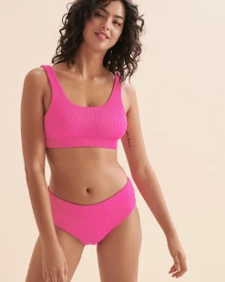 Ribbed Cheeky High Waist Bikini Bottom*Women Bikini Bottoms