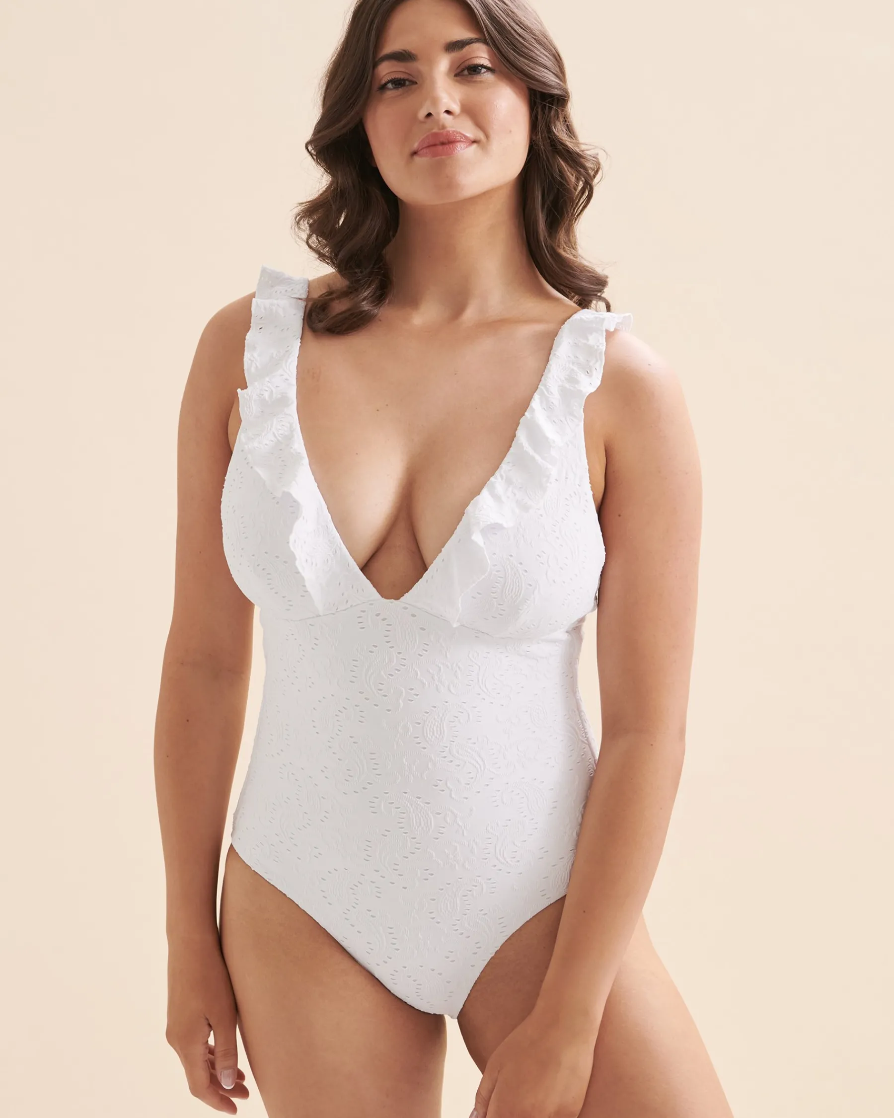 Interlace Frill One-piece Swimsuit*Women One-Piece