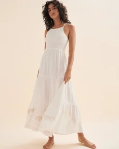 Pacific Dreams Embroidered Maxi Dress*Women Dresses