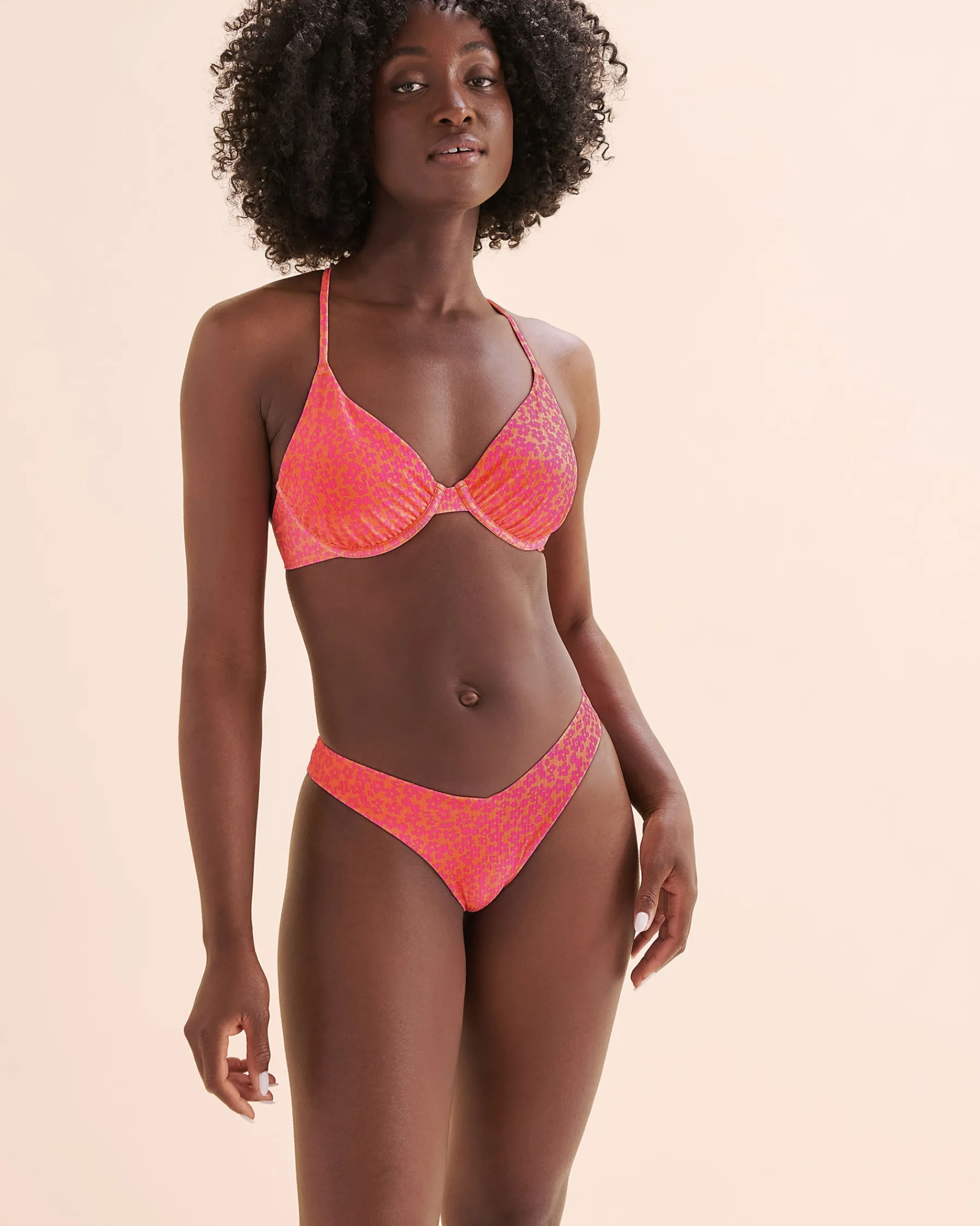 Ribbed Low Rise Thong Bikini Bottom*Women Bikini Bottoms