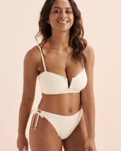 MY BIKINI STORY Ribbed Mid-Rise Cheeky Bikini Bottom*Women Bikini Bottoms