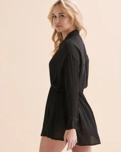 Saltwater Solids Long Sleeve Button Down Tunic*Women Dresses