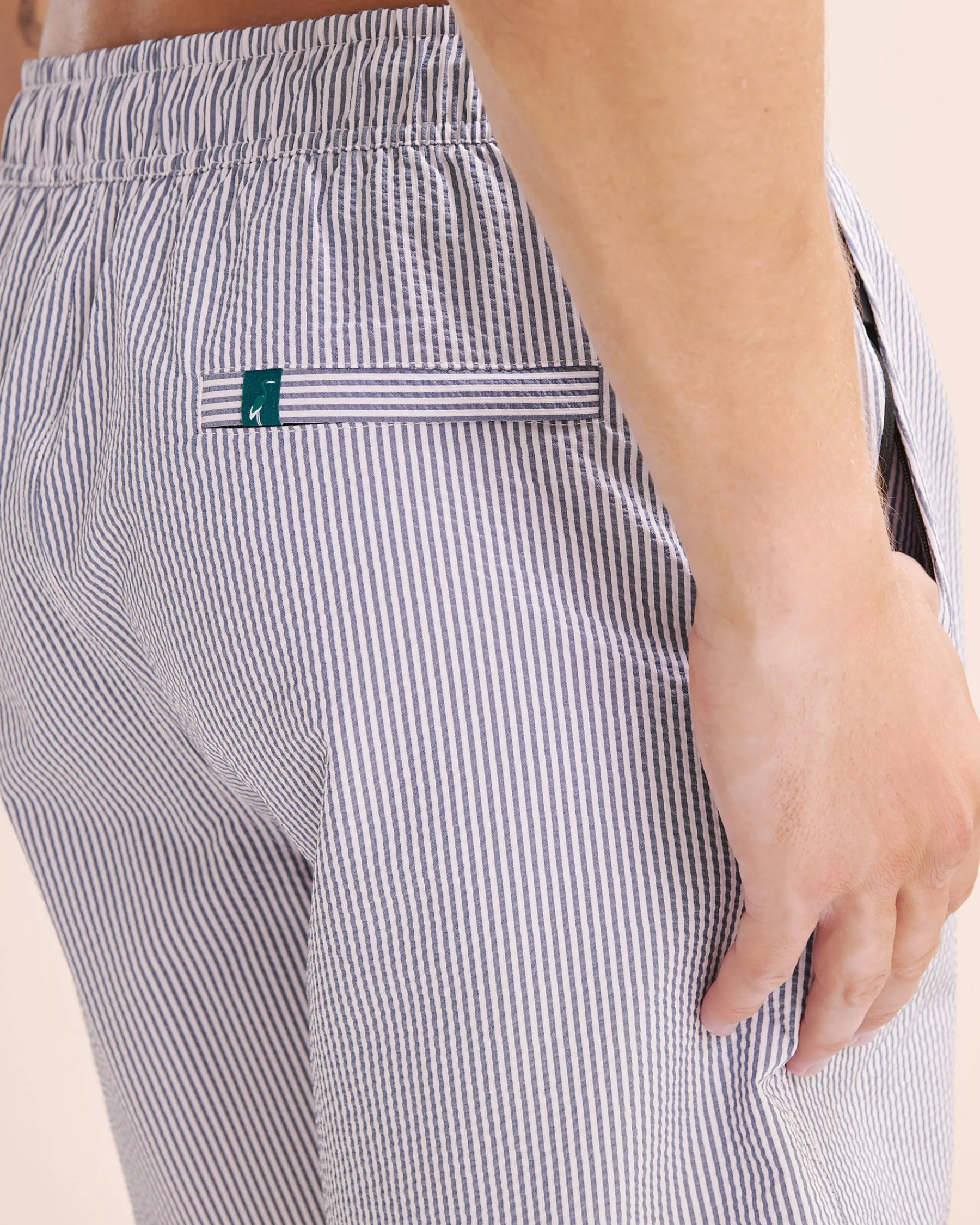 Seersucker Long Liner Volley Swimsuit* Volley Shorts
