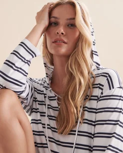 Set Sail Long Sleeve Hooded Tunic*Women Kimonos & Cover Ups