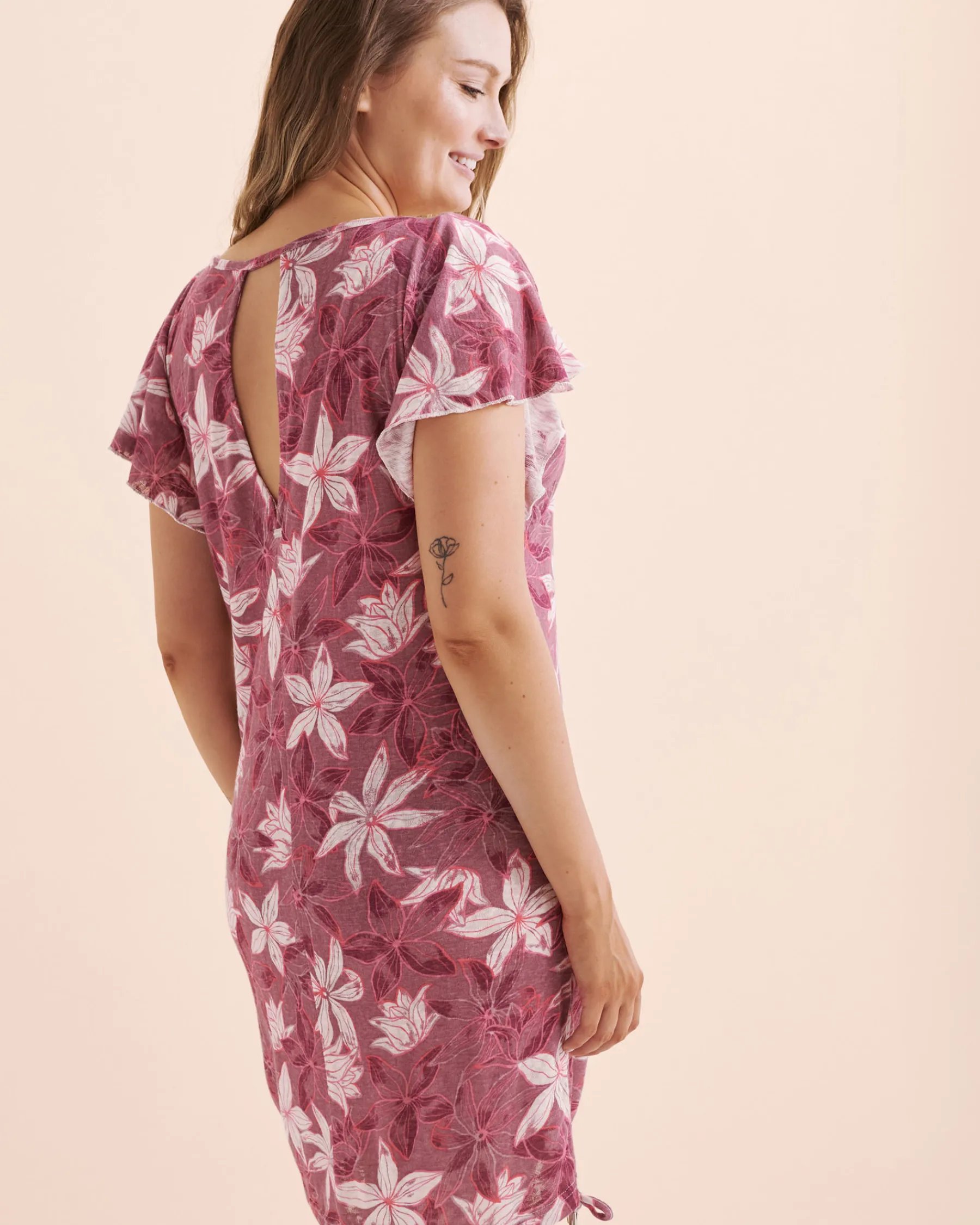 Short Sleeve Knit Tunic*Women Kimonos & Cover Ups