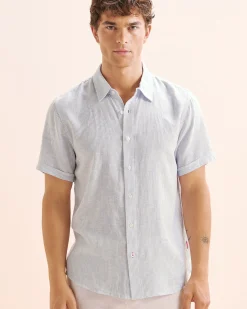 Stripe Linen Blend Shirt* Shirt