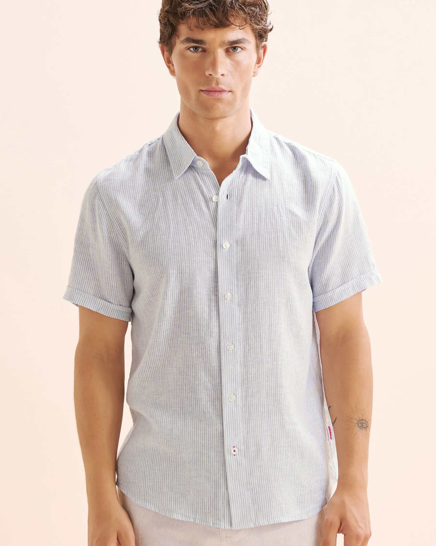 Stripe Linen Blend Shirt* Shirt