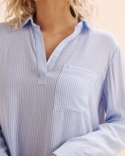 Striped Gauze Shirt*Women Shirts|Kimonos & Cover Ups